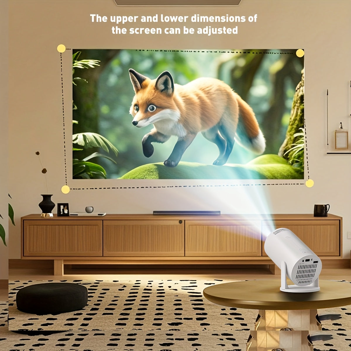 High-Definition Projector,  Fast Focus, 180° Rotation, Compatible with Mobile Phones, Tablets, Computers