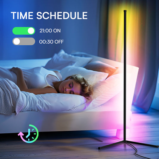 1-2 pack Corner Smart RGB LED Floor Lamp with App And Remote Control