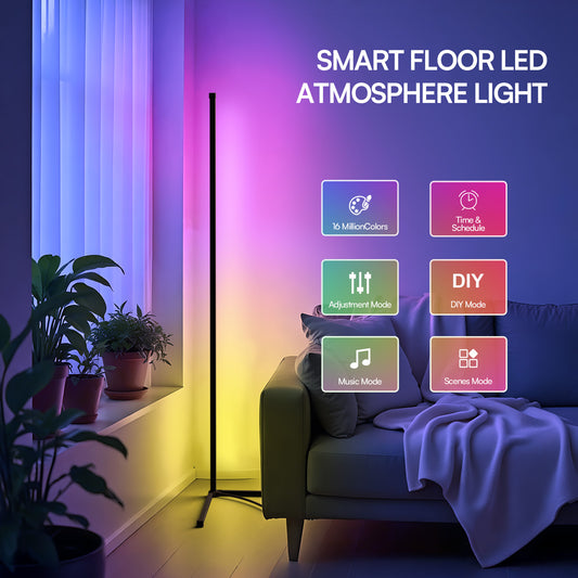 1-2 pack Corner Smart RGB LED Floor Lamp with App And Remote Control