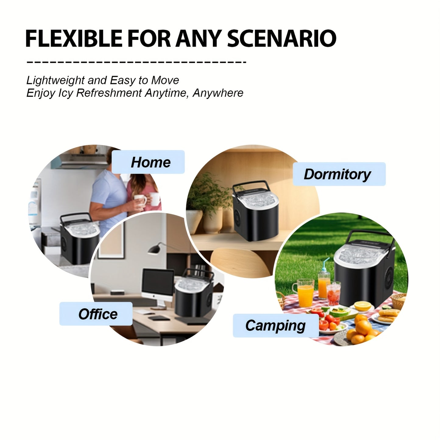 26lb/24h Desktop Ice Maker US Plug